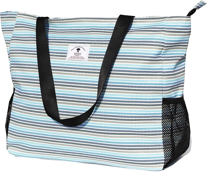 ESVAN LARGE BEACH BAG Water Resistant Lightweight 20 inch Women Oversize Tote Bag for Gym Beach Travel Pool Yoga Nurse by ESVAN