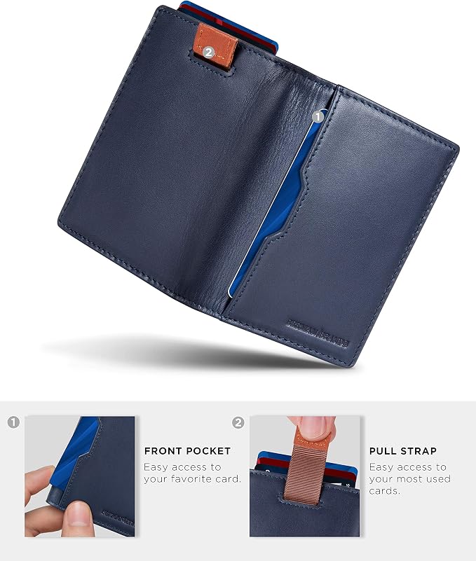 SERMAN BRANDS - Wallets for Men Slim Mens leather RFID Blocking Minimalist Card Front Pocket Bifold Travel Thin - Image 5