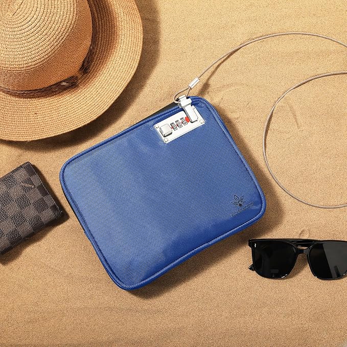 KOSMCCO Anti Theft Beach Locking Bag, Portable Travel Safe, Blue | Lockable Design, Holds Phone Wallet and Keys, Compact and Durable, Ideal for Beach Pool and Vacation - Image 2