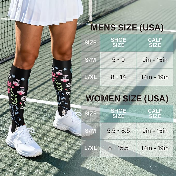 Acture 6 Pack Compression Socks for Women and Men - Knee High for Medical, Running, Nurses, Travel - Image 3