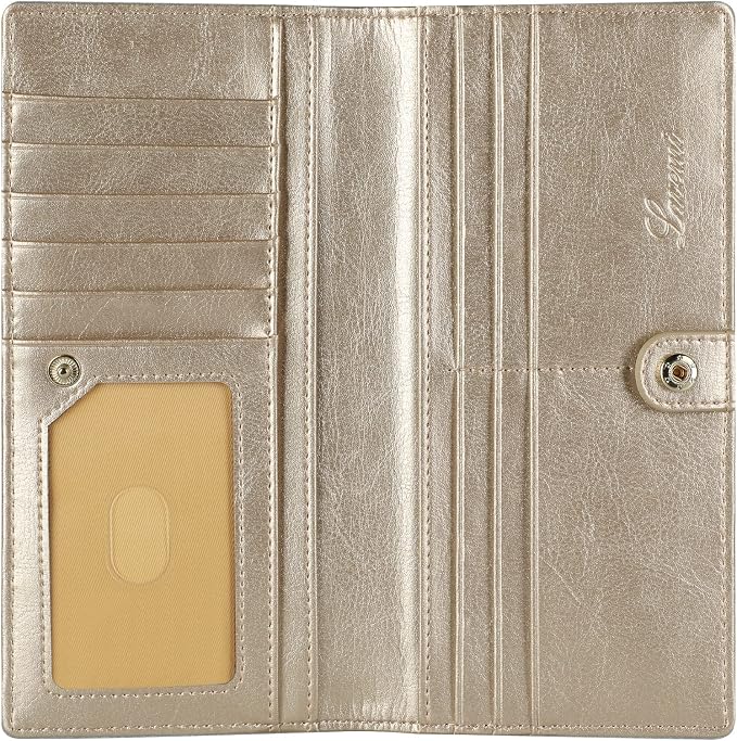 Ultra Slim Thin Leather Women Wallet RFID Blocking Credit Card Holder Bifold Long Ladies Billfold - Image 3