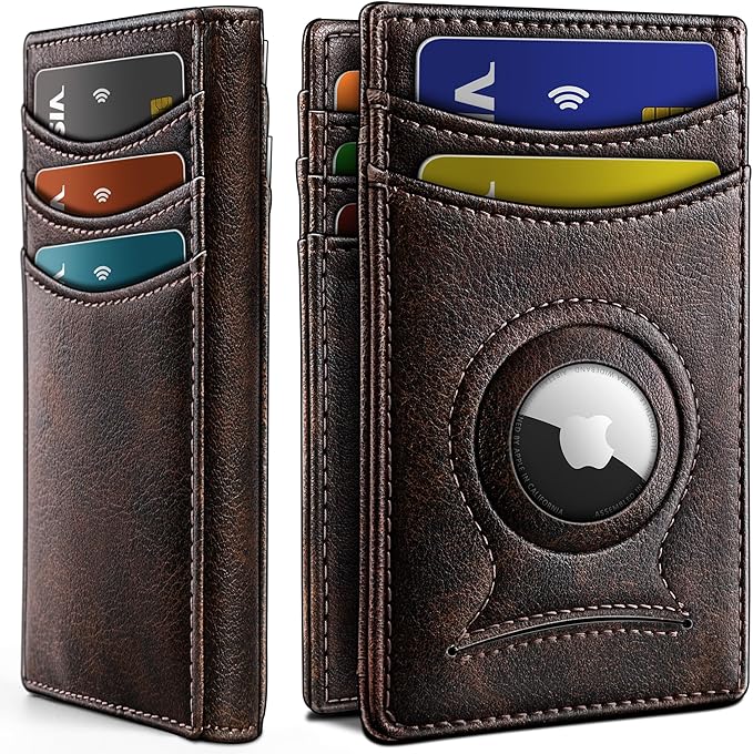 BULLIANT Magnetic Slim Leather Airtag Wallet Money Clip For Men 12Cards | RFID Blocking | Easy Access | Gift Boxed | Pocket Fit by BULLIANT