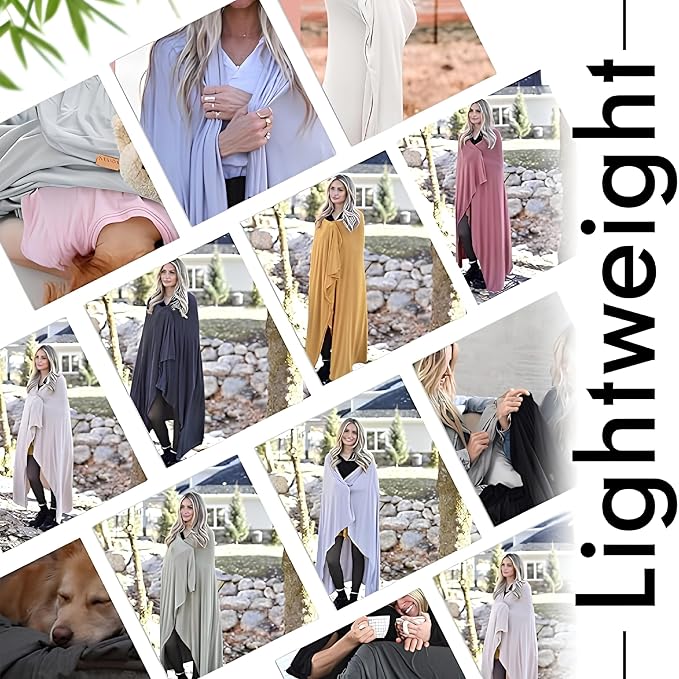 Luxury Cooling Travel Blanket - Stretchy, Lightweight Soft & Breathable Shawl Wraps for Women - Image 3