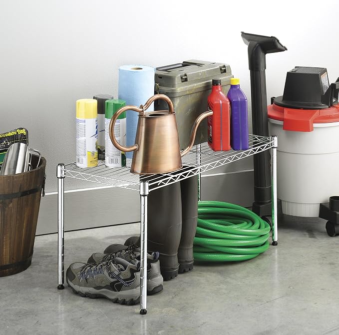 Whitmor Wire Shelving Unit, Metal Storage Shelves, Durable Heavy Duty Shelf, Easy Assembly for Pantry, Kitchen, Garage, Plant, 14" x 30" x 15" - Image 2