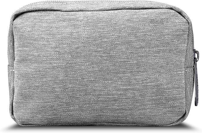 E-Tree Small Makeup Bag, Cosmetic Toiletry Skin Care Make up Little Items Pouch for Purse, Zipper Mini Tech Charger Cable Electronic Organizer Case, Travel Accessories for Women Men Teen, Grey - Image 7