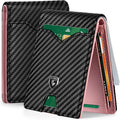 GSOIAX Slim Wallet for Men Rfid Blocking Leather Bifold Front Pocket Carbon Fiber Men's Money Clips Credit Card Holder With Gift Box by GSOIAX