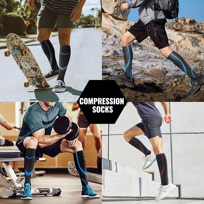 hello momoya Compression Socks for Women Men Circulation Knee High 8 Pairs for Nurses, Running, Travel, Athletic - Image 6