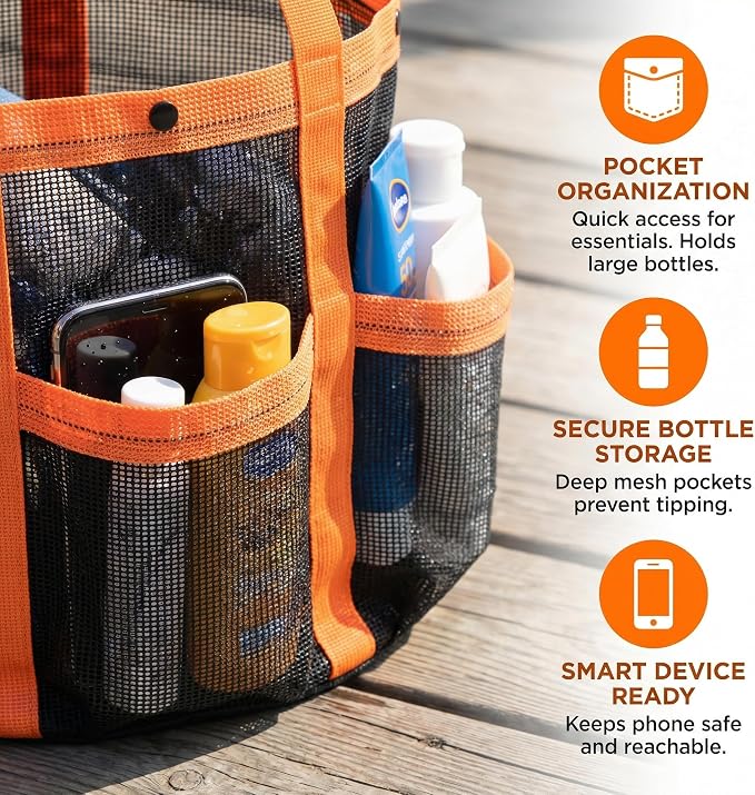 Mesh Beach Bag tote for women men cruise travel essentials swim pool towel bag for family vacation foldable must haves | foldable - Image 5
