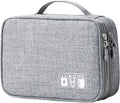 mygreen Electronic Accessories Organizer Bag, Waterproof Double Layer Travel Storage Case with Adjustable Padded Dividers, Portable Hard Pouch for Cables, Charger, Power Bank, Phone, Hard Drive Gray by mygreen