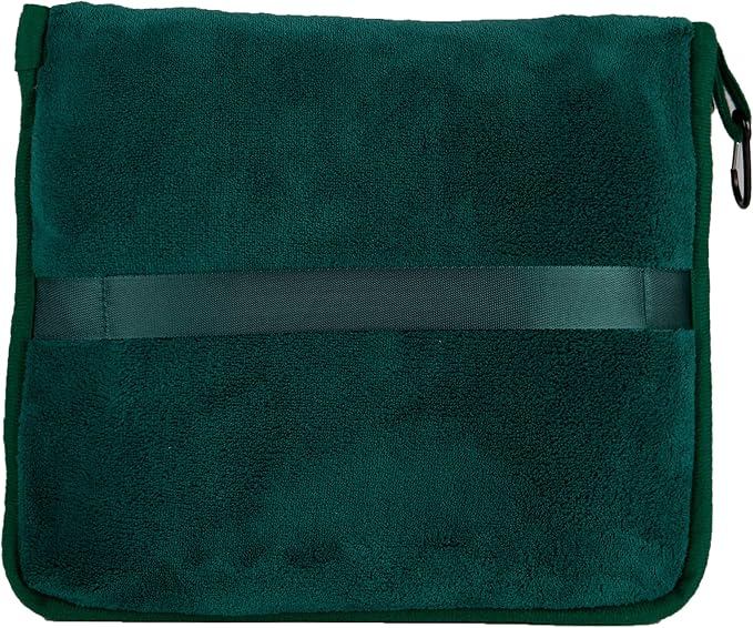 BlueHills Soft Travel Blankets Plush Value Pack Set of 2 - Premium Airplane Travel Essential Flight Blanket Throw in a case with Strap Compact for Car Plane Travel Gift – Dark Green and Gray. - Image 8