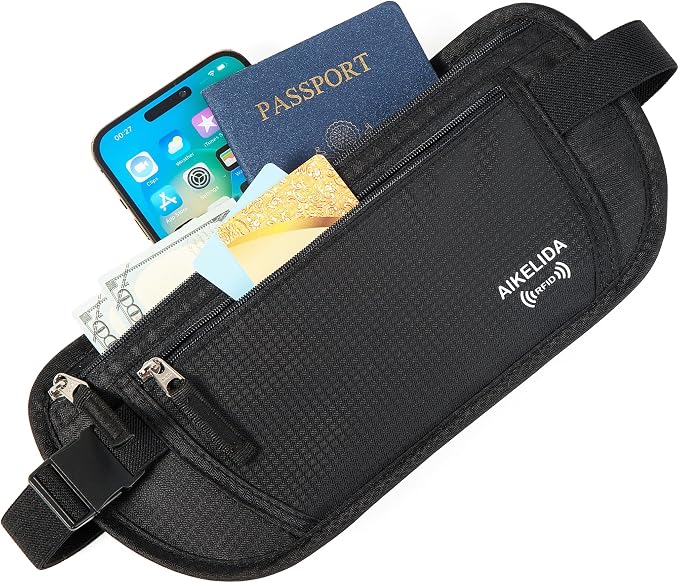 Travel Money Belt - Slim Passport Holder Travel Wallet with RFID Blocking Travel Pouch Undercover Fanny Pack for Women Men - Image 4