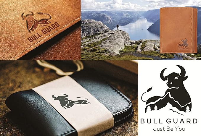 BULL GUARD Trifold Wallet with RFID For Men, Genuine Real Leather - Top Grain Cowhide Tan, Durable & Compact Tri-Fold Design with Strong Stitching for Comfortable Pocket Fit, Secure Everyday Carry - Image 8