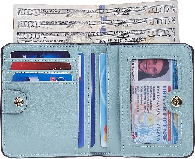 Gostwo Small Wallet for Women, Slim Bifold Credit Card Holder, Compact RFID Blocking Cash Wallet, Billfolds Thin Leather Zipper Pocket, Mini Wallet Gift for Ladies Teen Girls Travel with ID Window - Image 3