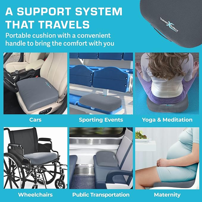 Xtreme Comforts Seat Cushions | Office Chair Cushions for Desk, Car, Wheelchair| Ergonomic Memory Foam Seat Cushion for Support & Comfort | Helps Improve Sitting Posture for Work & Body Relief - Image 6