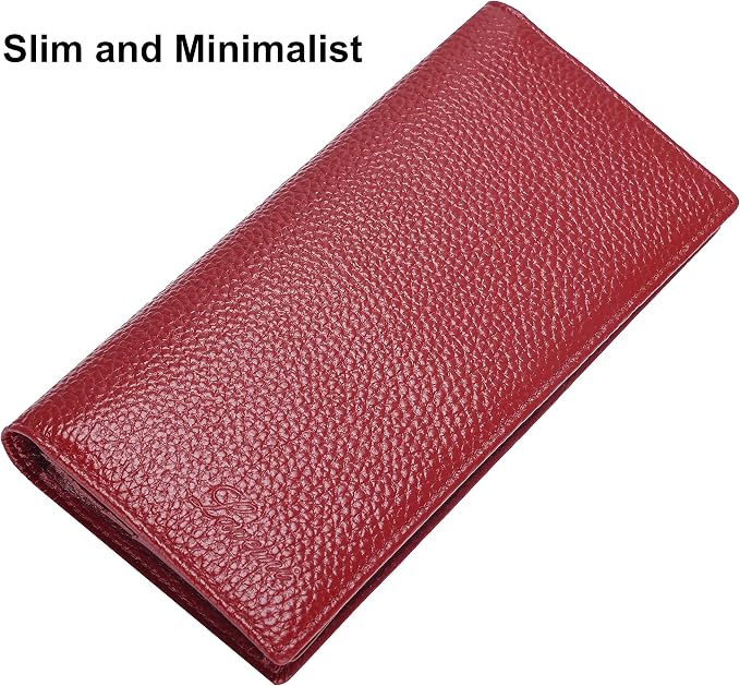 Ultra Slim Thin Leather Women Wallet RFID Blocking Credit Card Holder Bifold Long Ladies Billfold - Image 2