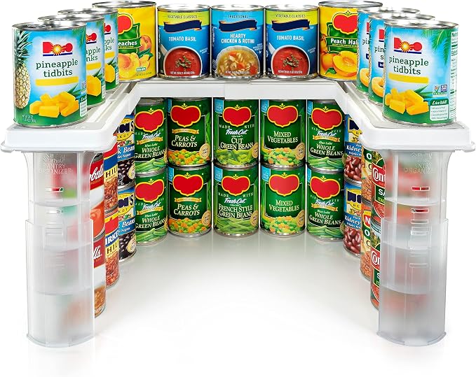 Savvy Shelf Adjustable Pantry & Can Storage Organizer - Kitchen Cabinet - Pantry Organization & Storage Can Organizer for Cupboard by SpicyShelf
