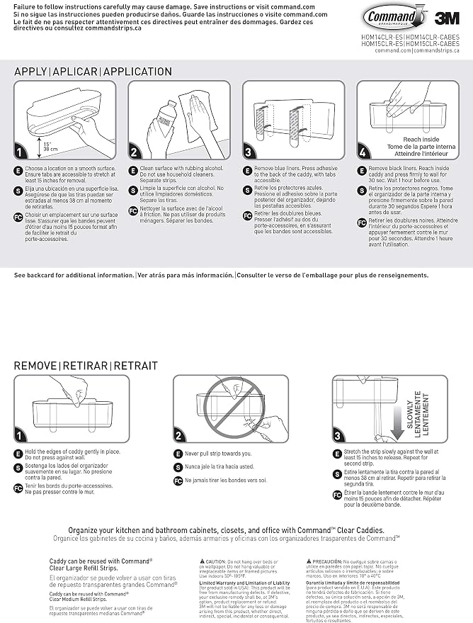 Command Large Caddy, Organize Damage-Free, 1 caddy, 4 strips (HOM-15) - Image 8