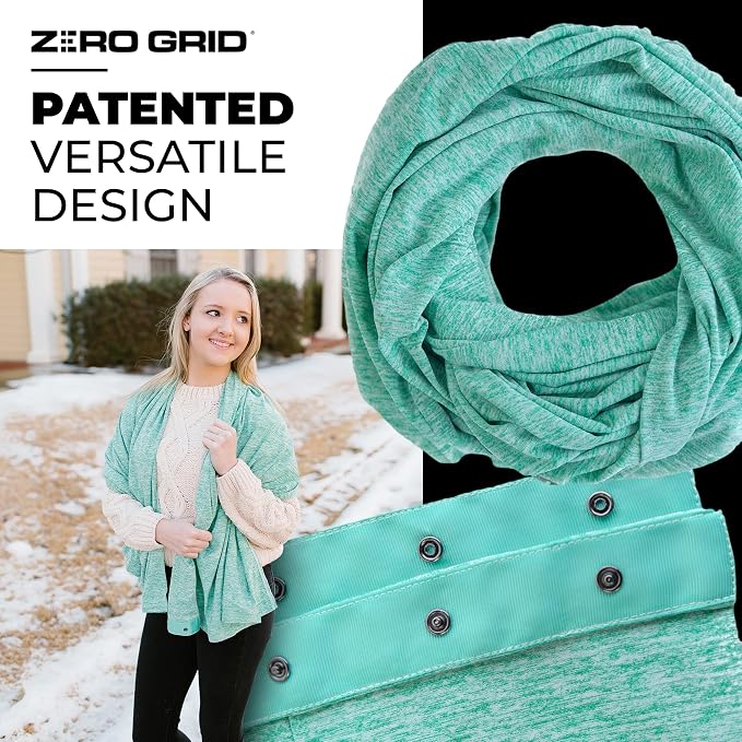 Zero Grid Infinity Travel Scarf Loop with Hidden Zipper Pockets for Passport, Phone, Cash, Cards - Image 8