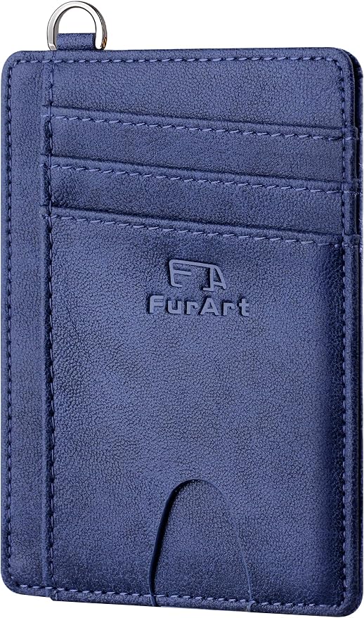 FurArt Slim Minimalist Wallet RFID Credit Card Holder for Men | slim minimalist compact rfid id window thin by FurArt