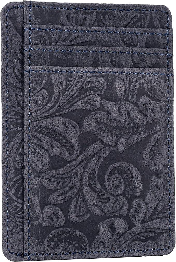 Slim Minimalist Leather RFID Blocking Front Pocket Wallet, Credit Card by OakLeathers