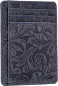 Slim Minimalist Leather RFID Blocking Front Pocket Wallet, Credit Card by OakLeathers