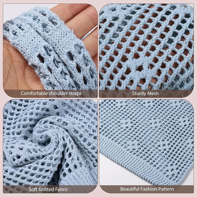 Sightor Crochet Tote Bag, Mesh Beach Bag Knit Summer Hobo Bag for Women | Beach Tote bag Vacation Outfits Aesthetic Boho Bag - Image 4