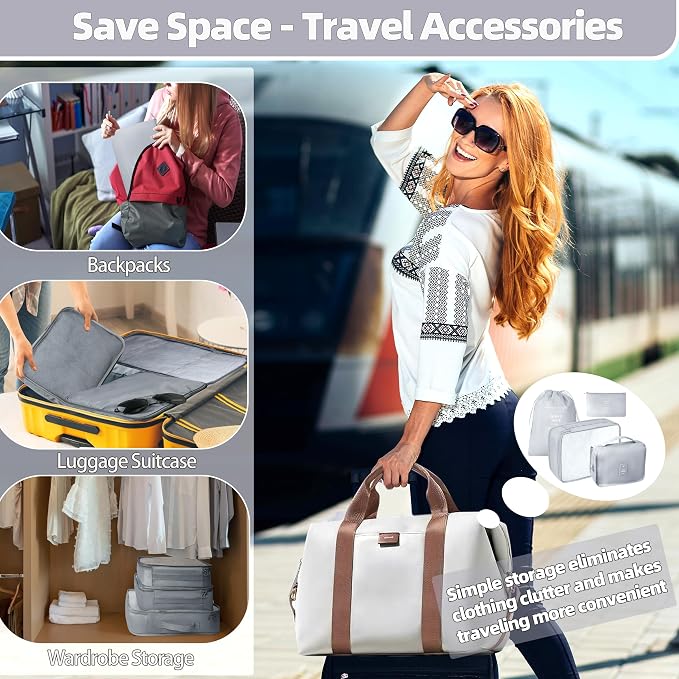 10 Pcs Set Packing Cubes - Travel Packing Organizers, Expandable Suitcase Organizer, Luggage Organizer Bags - Image 6