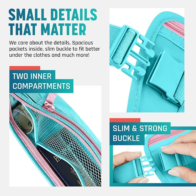 Alpha Keeper Money Belt for Travel Hidden Under Clothes – RFID Blocking Passport Holder & Slim Waist Wallet Pouch for Women & Men, Anti-Theft Travel Accessories - Image 2