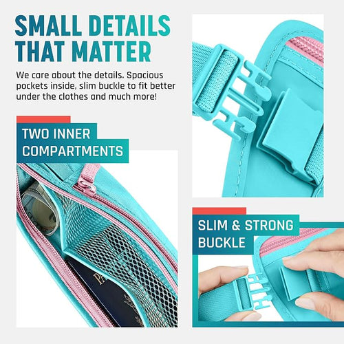 Alpha Keeper Money Belt for Travel Hidden Under Clothes – RFID Blocking Passport Holder & Slim Waist Wallet Pouch for Women & Men, Anti-Theft Travel Accessories - Image 2
