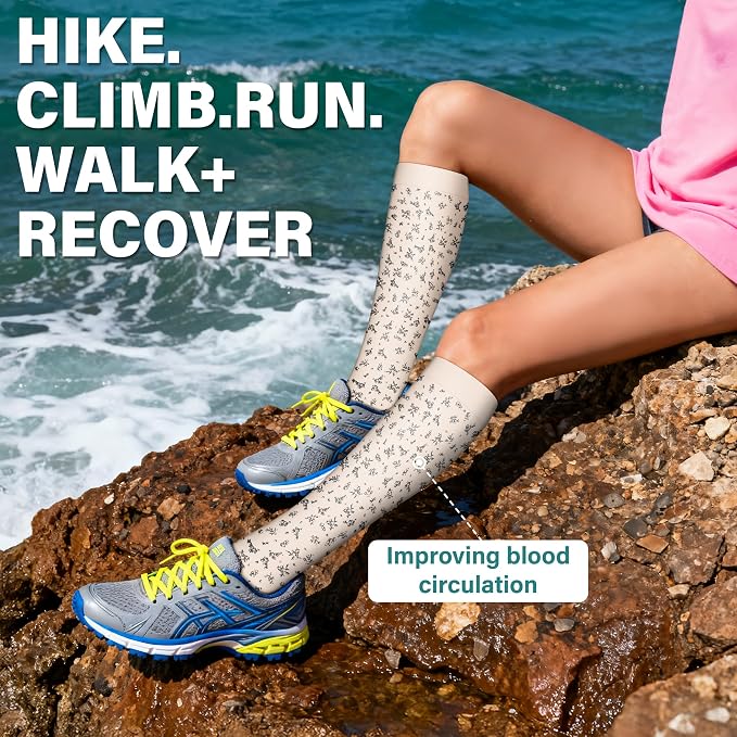 Acture 6 Pack Compression Socks for Women and Men - Knee High for Medical, Running, Nurses, Travel - Image 5