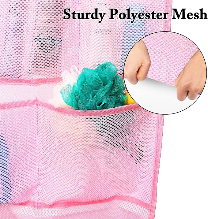 Fammart Mesh Shower Caddy Hanging, Quick-Drying Shower Organizer with 7 Pockets, Portable Bathroom Organizers and Storage for Shampoo, Soap, Loofah, Travel, and Cruise Essentials - Image 3