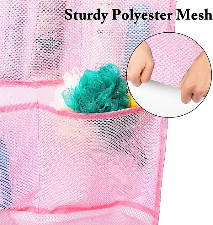 Fammart Mesh Shower Caddy Hanging, Quick-Drying Shower Organizer with 7 Pockets, Portable Bathroom Organizers and Storage for Shampoo, Soap, Loofah, Travel, and Cruise Essentials - Image 3