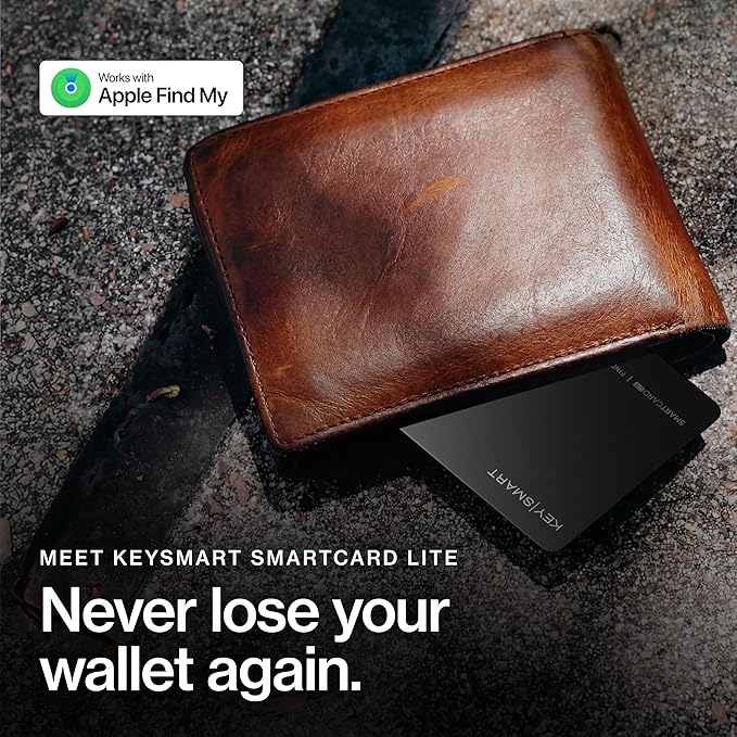 KeySmart SmartCard Lite 2 Year Battery Wallet Tracker for iPhone | Compatible with Apple Find My App, Long-Lasting Single-Use 2-year Battery Life, Slim Tracking Card - Image 3