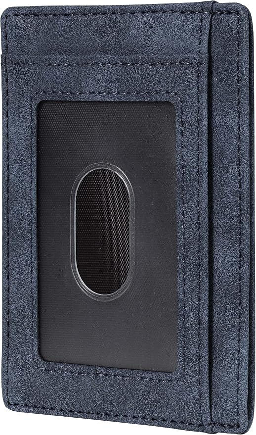 Travelambo Slim Wallet Front Pocket Minimalist Leather RFID Blocking Medium Size - Image 3