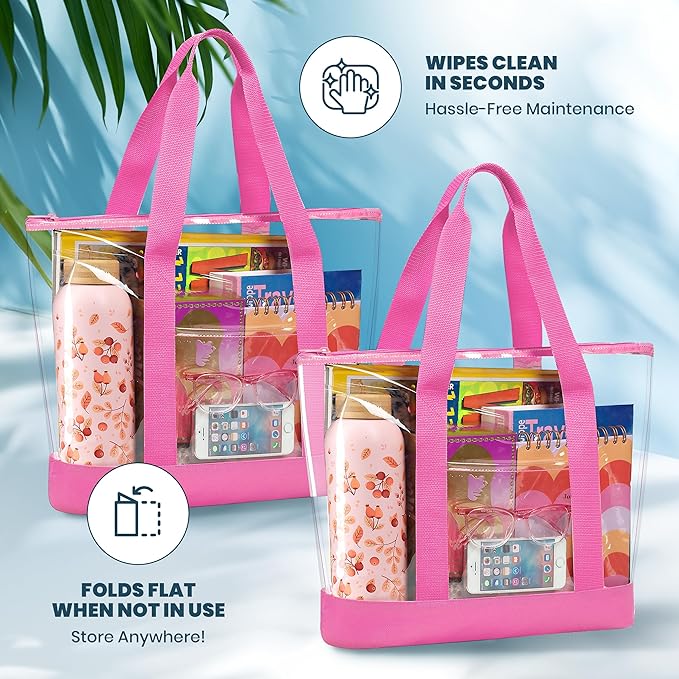Handy Laundry Clear Tote Bag - Zipper Closure, Long Shoulder Strap, Fabric Trimming. - Image 7