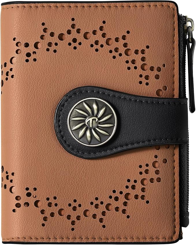 Tipmile Small Wallet Women Bifold RFID Blocking Card Holder Leather Wallets with Zipper Coin Pocket by Tipmile