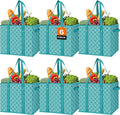 Reusable Grocery Bags 6 Pack, Foldable & Water Resistant Shopping Bags | Large Grocery Tote Bag Water Resistant Shopping Bags Foldable Grocery Bag for Clothes,Shoes and Picnic by WiseLife