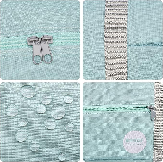WANDF Foldable Travel Duffel Bag Luggage Sports Gym Water Resistant Nylon (Mint Green) | 18x14x8 inches, Airline Underseat Aprroved, Weekend Overnight Trips, Lightweight Packable - Image 6