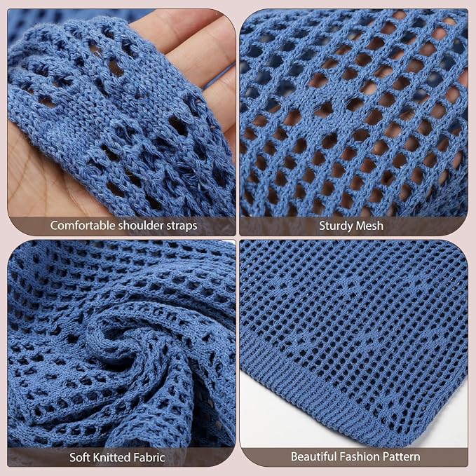 Sightor Crochet Tote Bag, Mesh Beach Bag Knit Summer Hobo Bag for Women | Beach Tote bag Vacation Outfits Aesthetic Boho Bag - Image 4