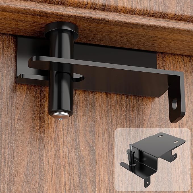 Adjustable Child Proof Door Top Lock with Ergonomic Grip, 2MM Thick Solid Steel Child Safety Door Top Lock for Interior Exterior Doors Easy Sliding Lock Unlock from Both Sides for Kids Safety by Unknown