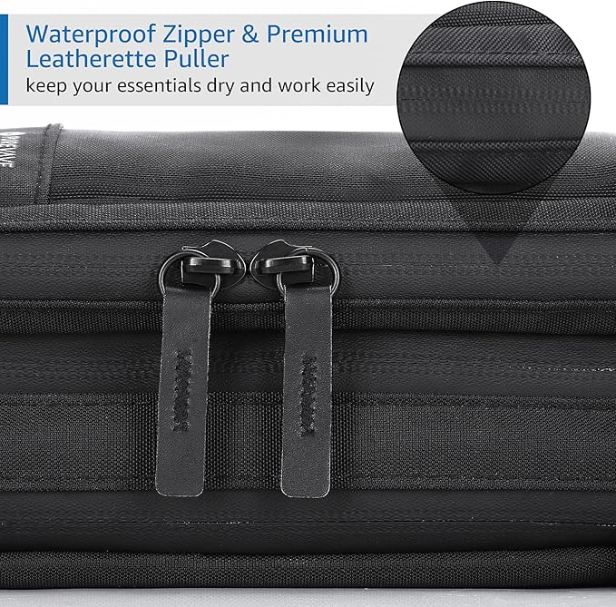 Purevave Compact Mens Toiletry Travel Bag Hanging, Mens Dopp Kit for Travel Waterproof, Wash Pouch Black | Minimalist compact design with multiple pockets, saves space in luggage and bathrooms - Image 6