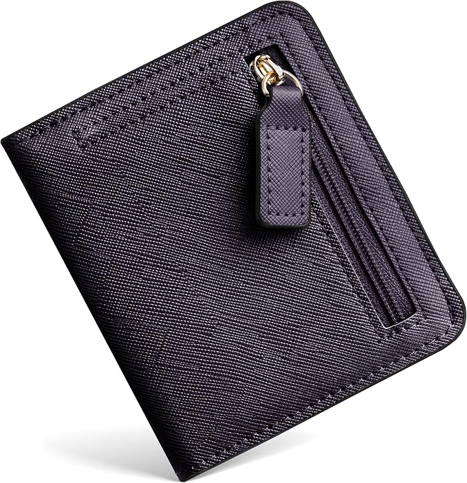 Toughergun Women’s Small Slim Leather Wallet with RFID Protection, Compact Bifold Mini Purse with Clear ID Window by Toughergun