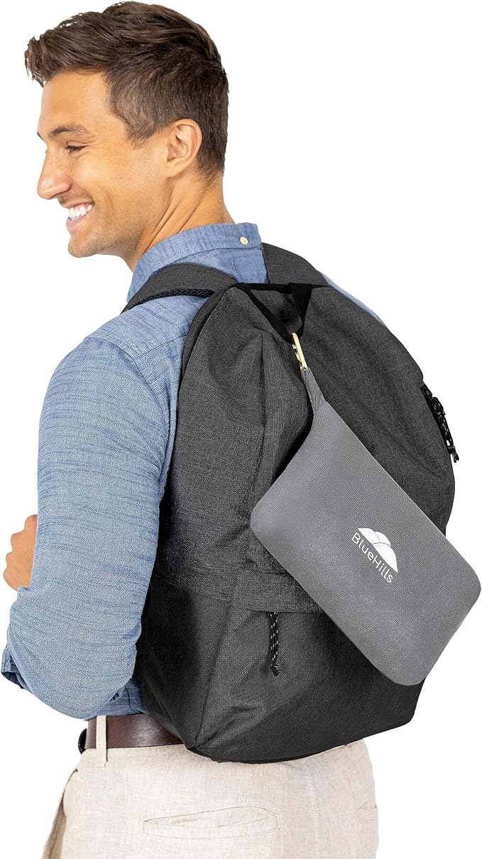 BlueHills Premium Soft Lightweight Travel Blanket Pillow Airplane - Gray | Luggage Strap & Carabiner Included, Compact & Lightweight, Pocket Size, Portable Zipper Case, Airplane Traveling Essential - Image 9