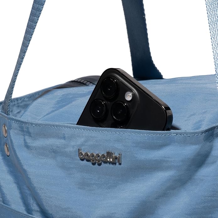 Baggallini Carryall Tote - Lightweight Nylon Zipper Top Weekender Travel Beach Bag w/Luggage Sleeve - Image 13