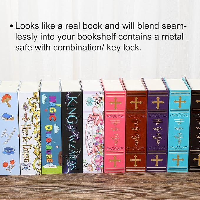 Alice in Wonderland Diversion Safe with Real Pages, Combination Book Safe | Hidden safe box and hollow storage compartment for cash money. Decorative book box stash case for passport savings. - Image 4