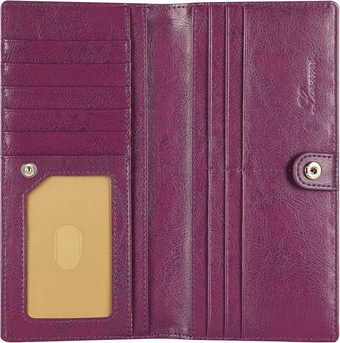 Ultra Slim Thin Leather Women Wallet RFID Blocking Credit Card Holder Bifold Long Ladies Billfold - Image 3
