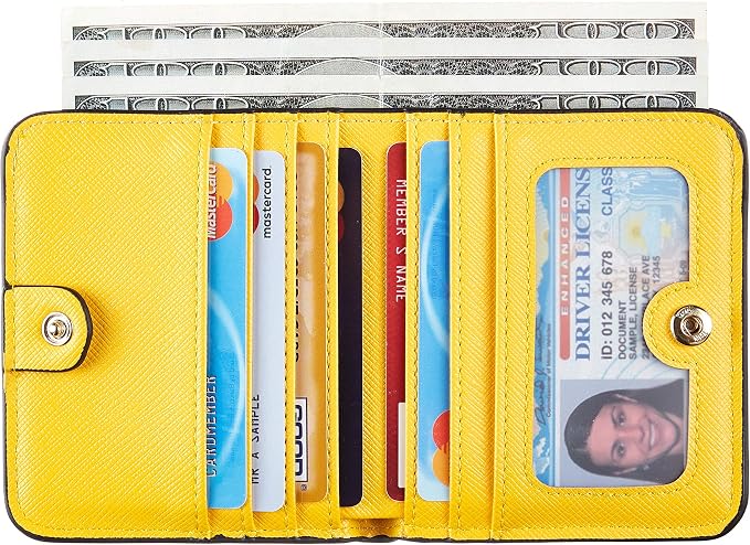 Toughergun Women’s Small Slim Leather Wallet with RFID Protection, Compact Bifold Mini Purse with Clear ID Window - Image 2