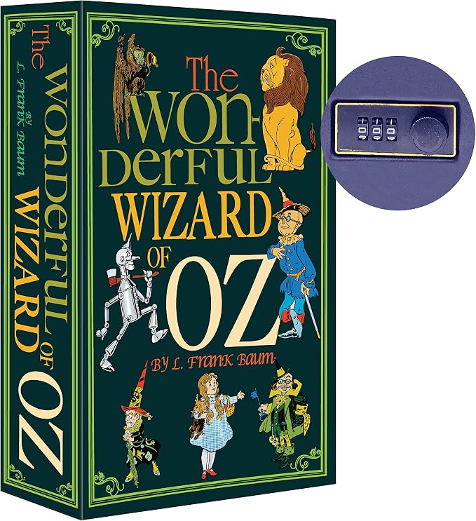 Diversion Book Safe with Combination Lock, Secret Hidden Storage Box, Wizard of Oz Design with Real Paper Pages, 9.3''x6.0''x2.3'', Sturdy Metal Interior, Metal Lock box,Secret Lock Box by Ulixu