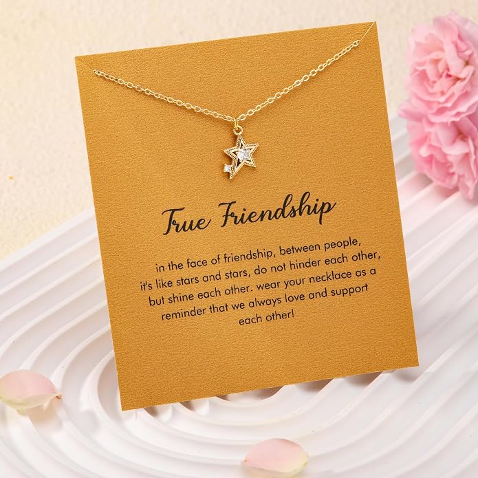 RZKING Golden Necklace for Women, Dainty Butterfly Heart Bow Rose Necklace, Gifts for Best Friend Sister Mom Girlfriend, Graduation Chritmas Birthday Anniversary Thank You Gifts - Image 5