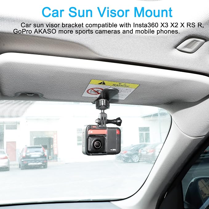 PellKing Car Sun Visor Mount for Insta360 X5 X4 X3 X2 Ace Pro 2 Go 3s Ultra | VLOG/Video Holder for iPhone Samsung Cell Phone GoPro 13 12 10 9 8 7 6 AKASO DJI Osmo Action 6 5 Pro 4 3 2 Camera Accessories - Image 2
